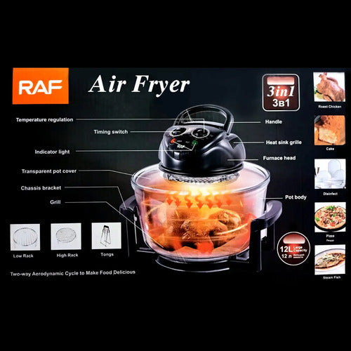 Air Fryer Fritadeira Raf 12l Recipiente Transparente 220v