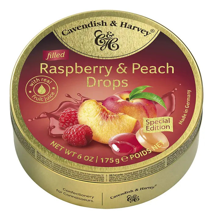 Deliciosas Balas Framboesa E Pêssego Cavendish & Harvey 175g