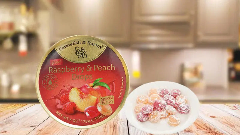 Deliciosas Balas Framboesa E Pêssego Cavendish & Harvey 175g